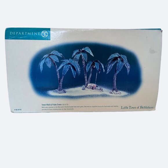 Department 56 Little Town Of Bethlehem Palm Trees Town Well Set Of 3 59793 New - Picture 1 of 9